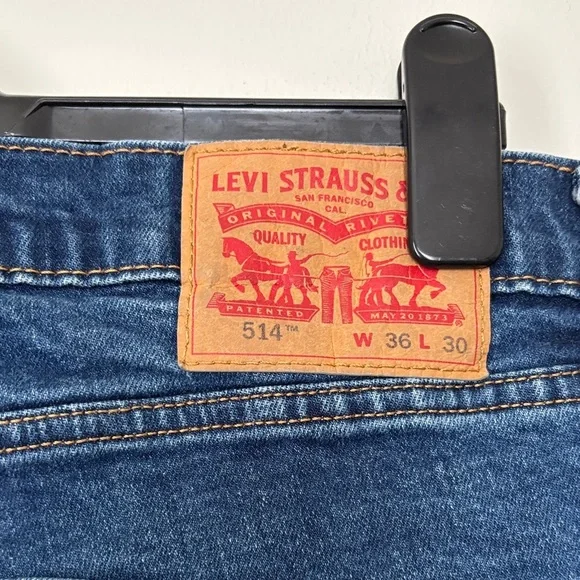 Levi's Men's Straight Jeans in Deep Blue - Picture 2 of 5